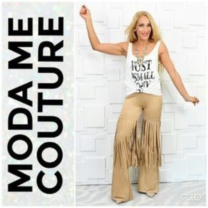 "Flirty In Fringe" Bell Bottom Pants. Medium. NWT!
